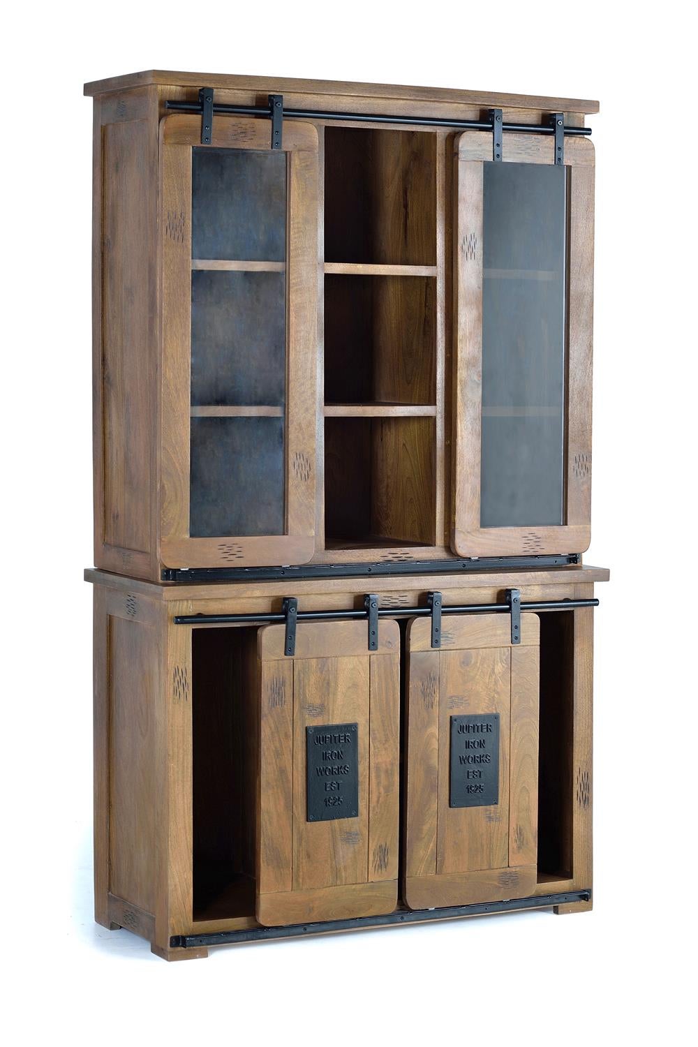 Vaisselier en bois manguier et metal