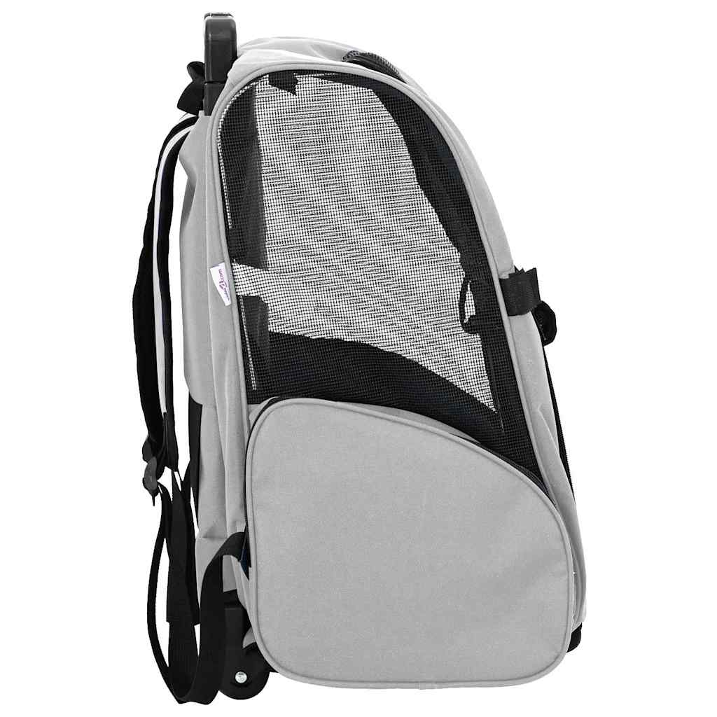 Chariot pour animaux de compagnie 3 en 1 Gris 48 x 32 x (57-106) cm Tissu Oxford vidaXL - 3