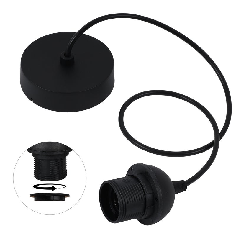 Zawiesie do lampy wiszącej 100cm oprawka stożek E27 czarny