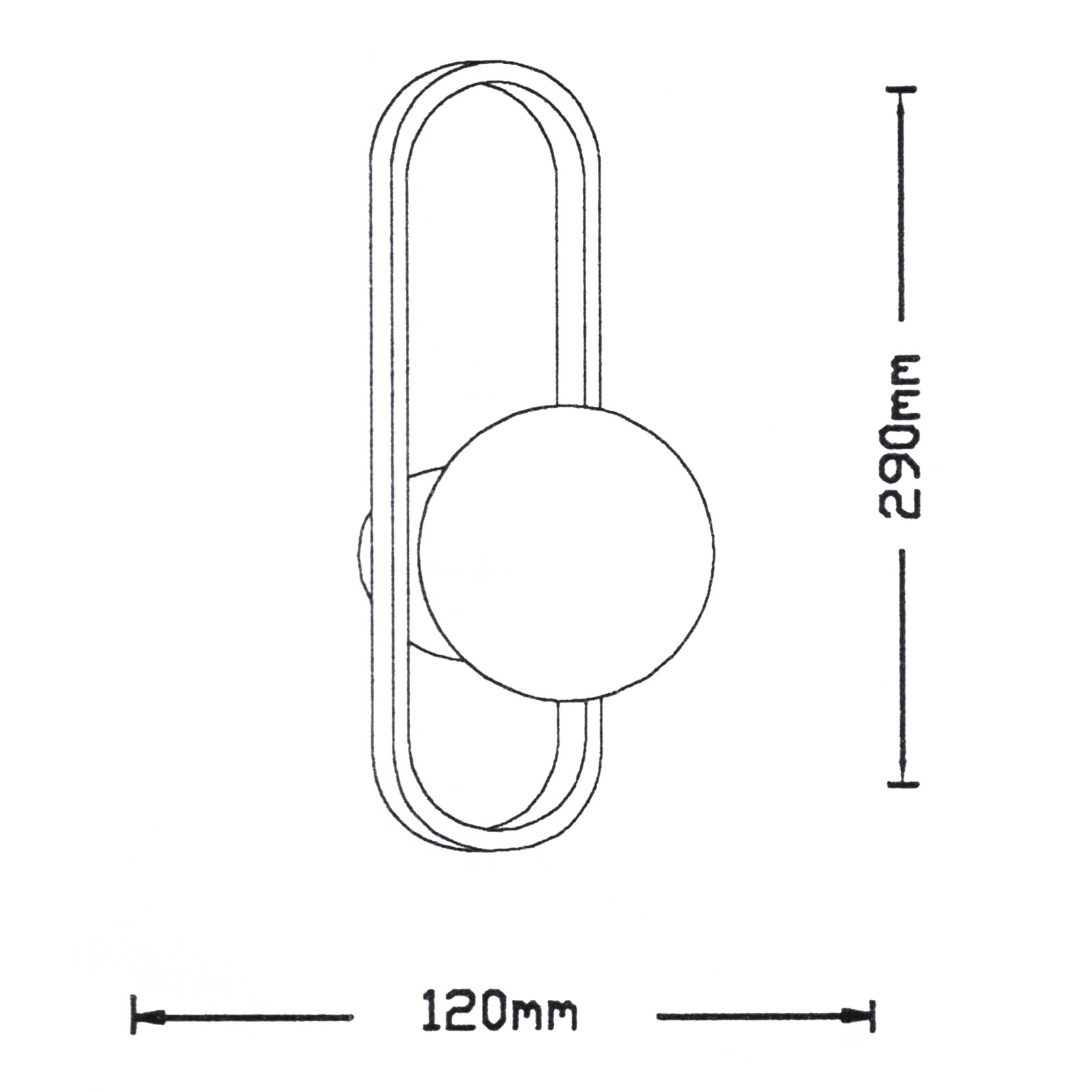 Lámpara de pared decorativa, lámpara de pared de bronce, pantalla LED G9, bola blanca, luz de entrada, dormitorio, sala de estar, 230V - 6