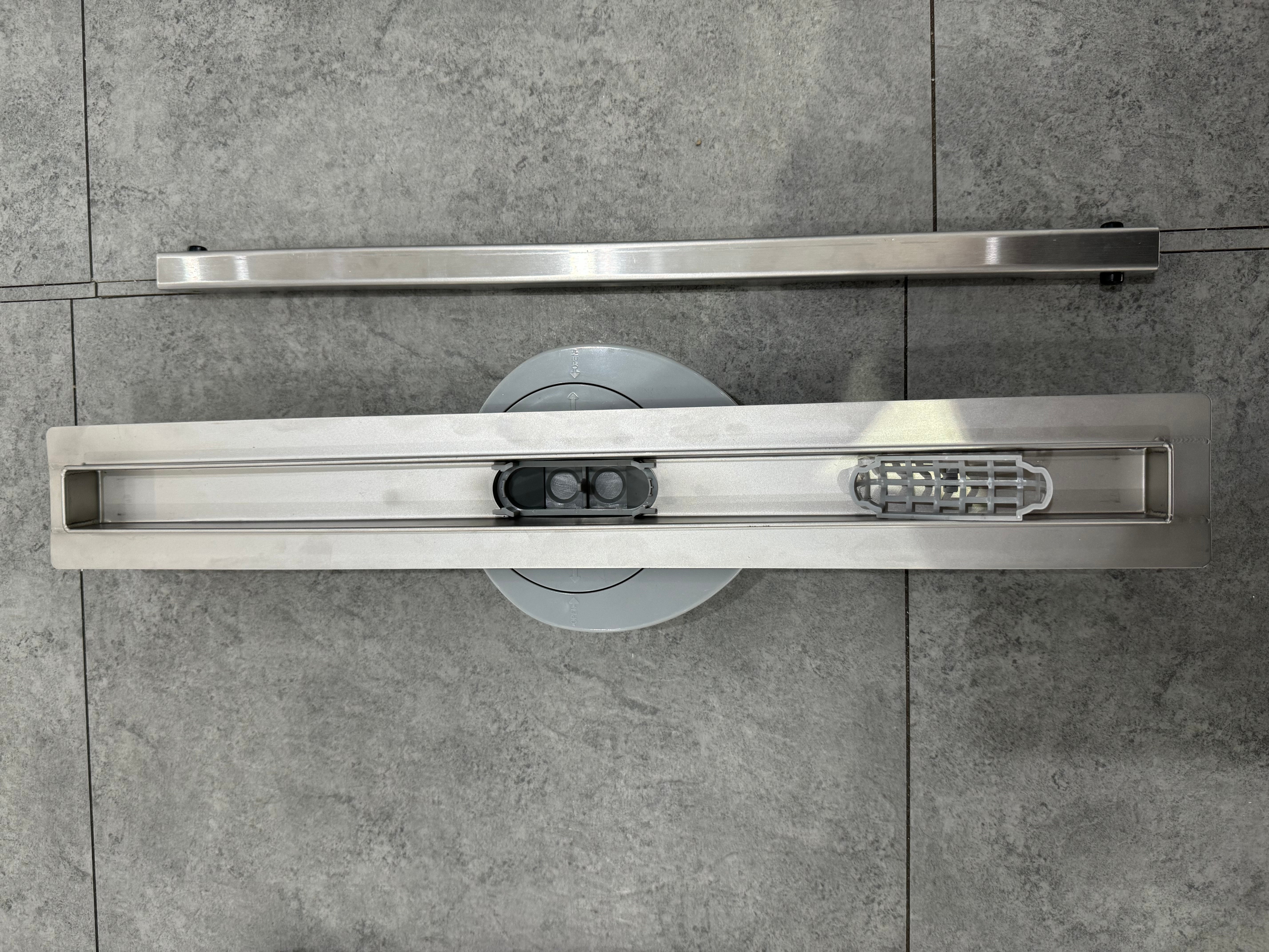 OCEAN caniveau de douche en acier inoxydable italien + siphon 360°,réglable en hauteur avec désodorisant 80 cm - 4