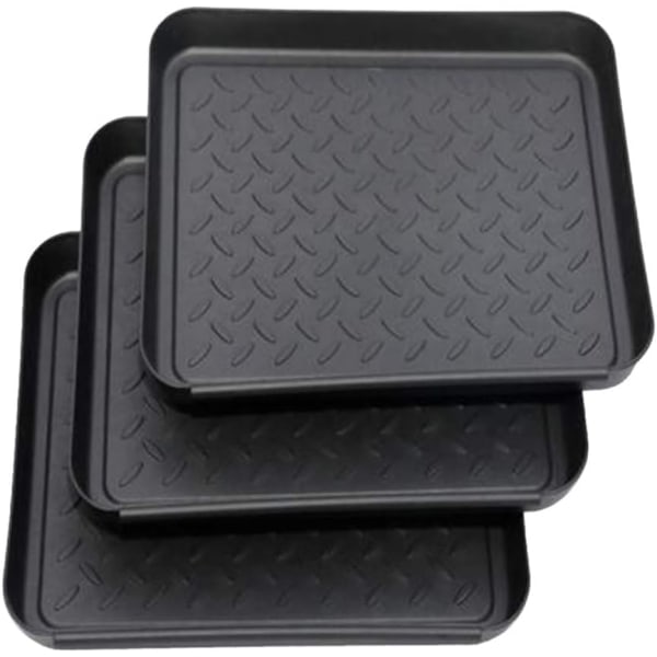 Zestaw 3 tacek na buty Paryż Plastikowa tacka ociekowa na buty Mała mata na buty Mata ociekowa Półka Tacka ociekowa na buty Tacka ociekowa 35x27x3 cm