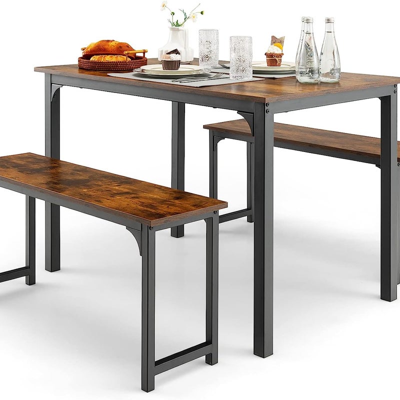 Zestaw stołów do jadalni, kolor brązowy, 110 x 70 x 75 cm (dł. x szer. x wys.)