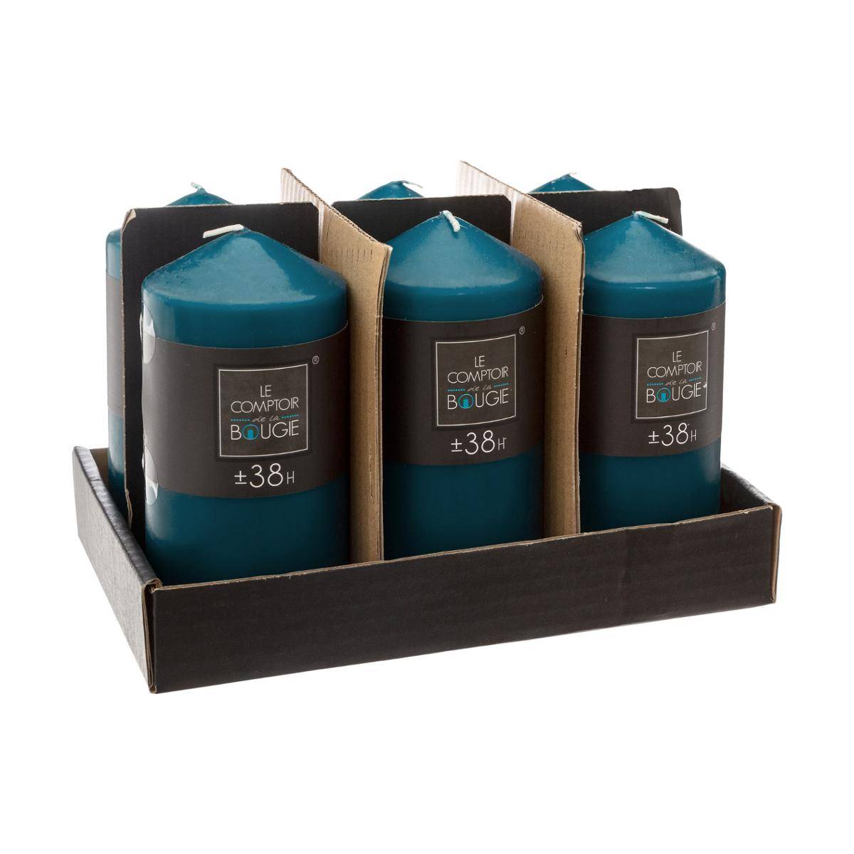 Bougie Votive Rustique Atmosphera - Bleu Canard - 60g - Parfumée - Durée De Combustion 7 Heures - 10