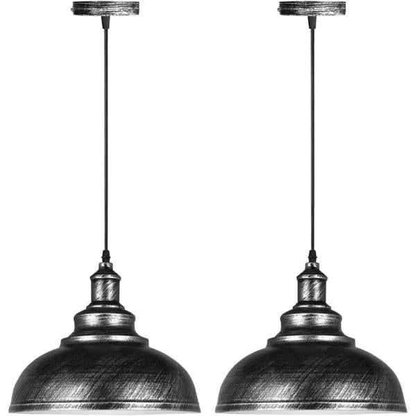 Zestaw 2 metalowych lamp sufitowych w stylu retro E27