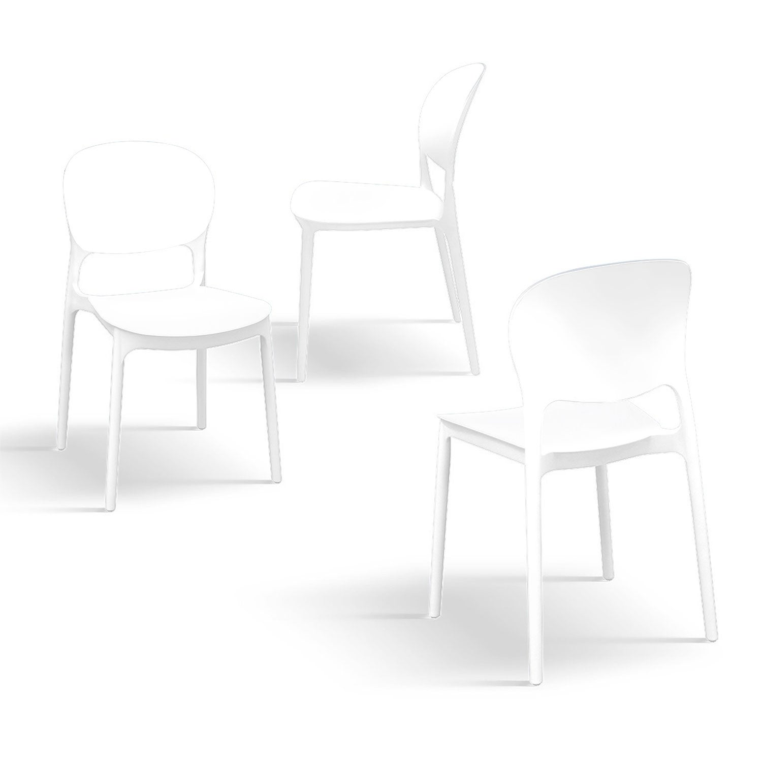 BUYBUY Sedia Torino in PP , robusta e moderna, impilabili Bianca TOR001W - 3