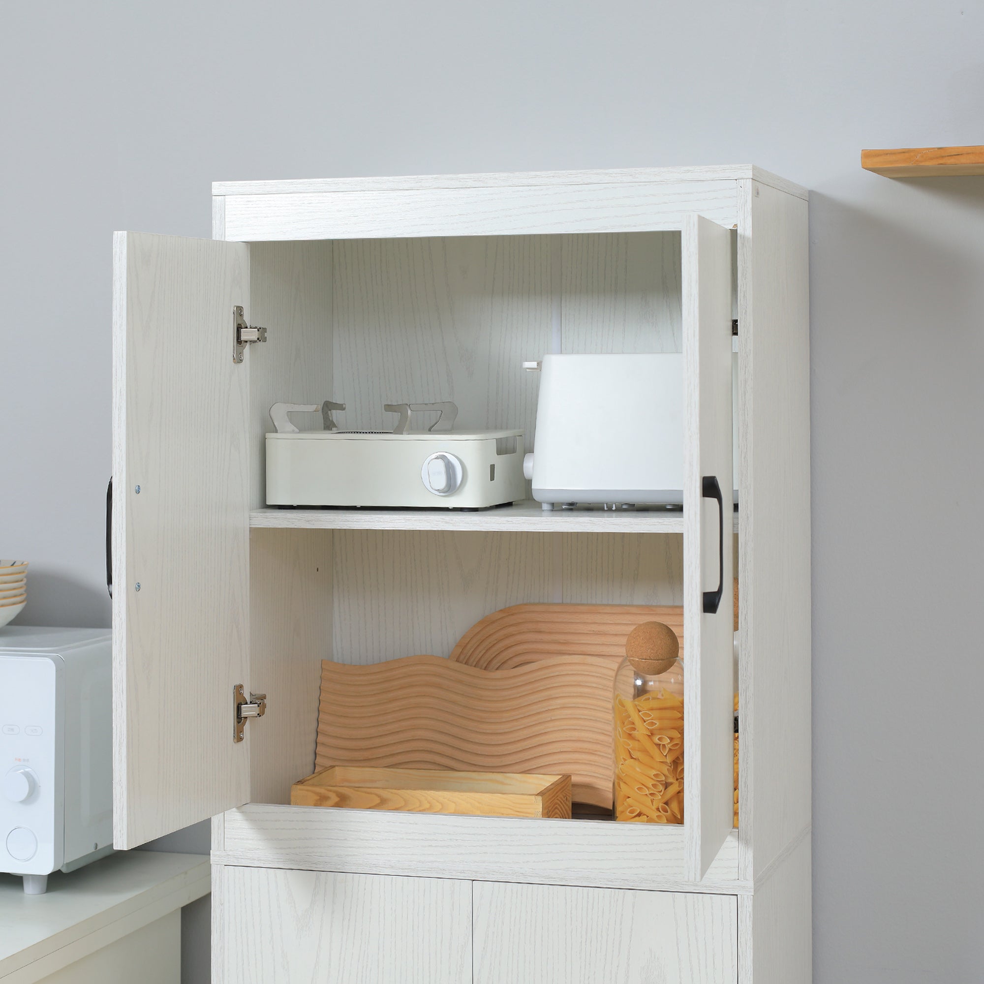 Armário de Cozinha HOMCOM Branco Melamina de Madeira 60x36x168cm - 5