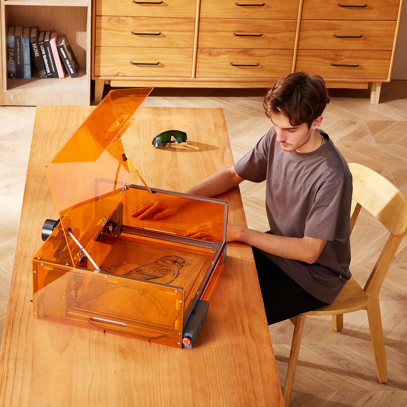 VEVOR Graveur Laser 10 W, Machine Gravure et Découpe Laser, avec Boîtier, Zone Travail 30 x 30 cm, Vitesse Gravure 7000 mm/min, pour Bois, Cuir, Verre - 8