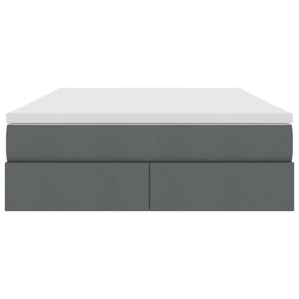 Lit avec rangement et matelas gris foncé 140 x 200 cm polyester - 7
