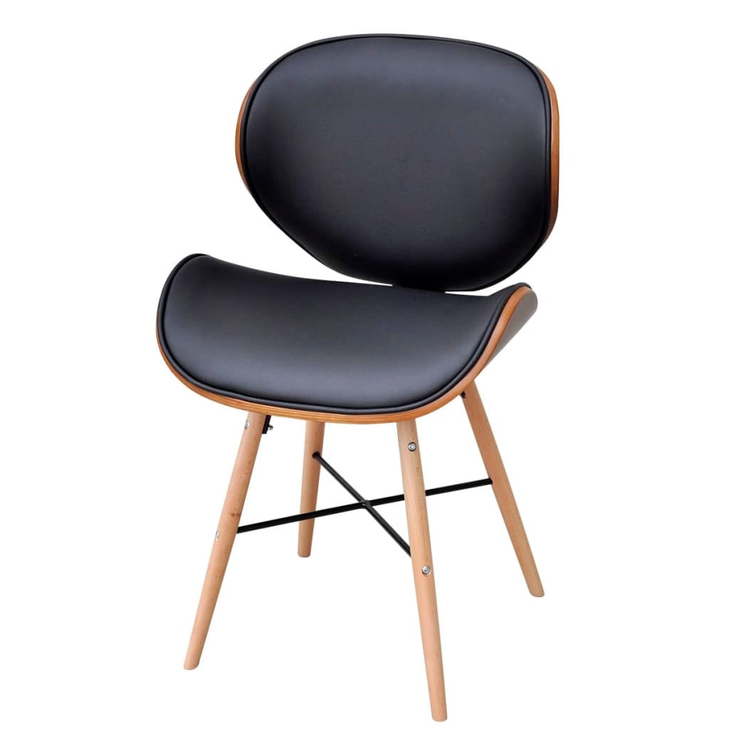 Lot 6 Chaises Salle à Manger FaithBay – Design Nordique Plastique PP + Pieds Hêtre, Charge 150 Kg, Ergonomiques & Éco (Noir)