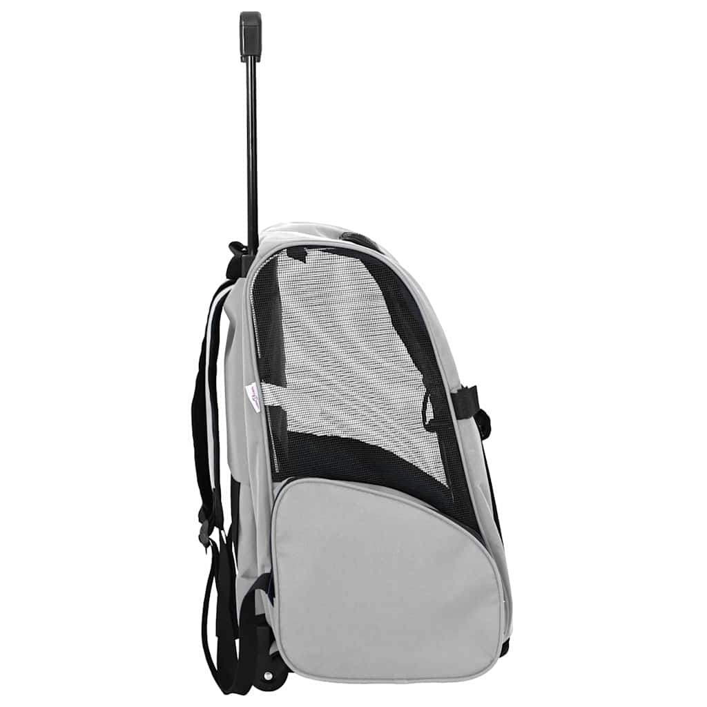 Chariot pour animaux de compagnie 3 en 1 Gris 48 x 32 x (57-106) cm Tissu Oxford vidaXL - 4