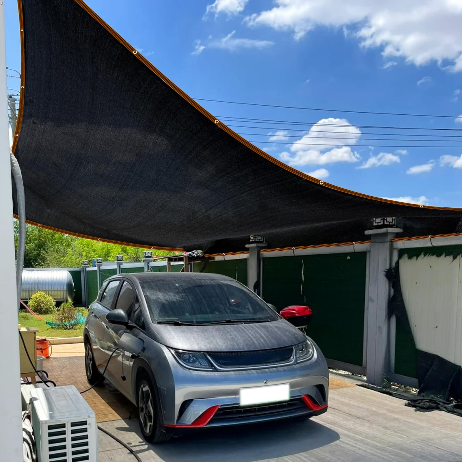 Filet d’ombrage extérieur 3×4 m,tissu 50% ombrage,protection UV pour pergola,terrasse,serre,poulailler et plantes,résistant et facile à installer - 5