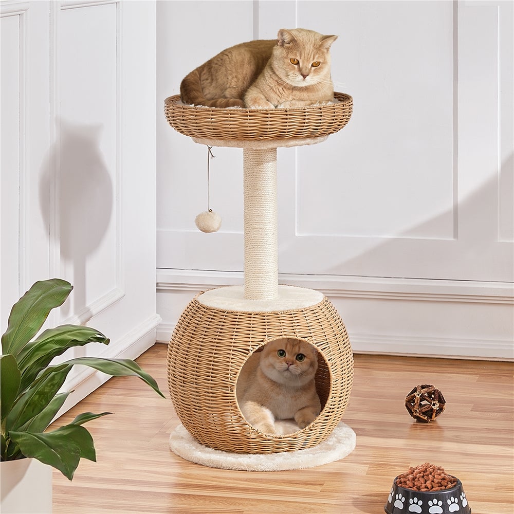 Yaheetech Poufs En Rotin Pour Extérieur 2 Pcs, Lot De 2 Ottomanes De Jardin En Rotin De Rangement Avec Coussin 40 X 40 X 41 Cm Pour Amenagement Balcon Terrasse 82877185