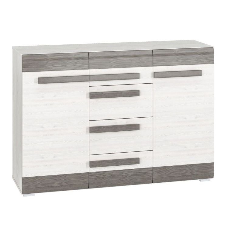 Komoda BIANKA 2D4S 138 sosna śnieżna/szara