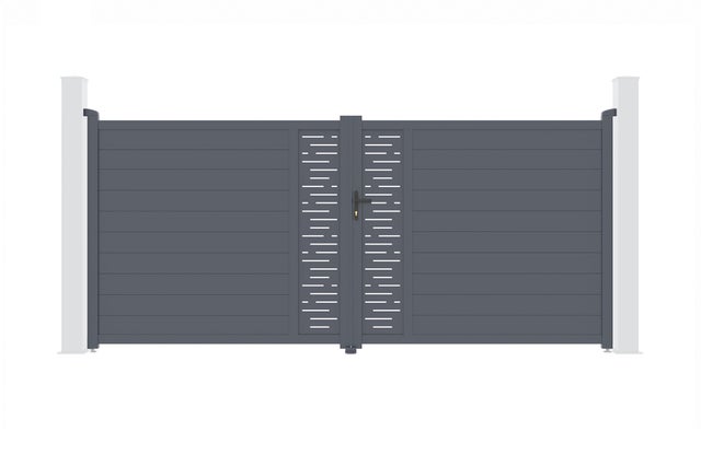 Portail battant 4m ARLBERG H.180cm aluminium gris