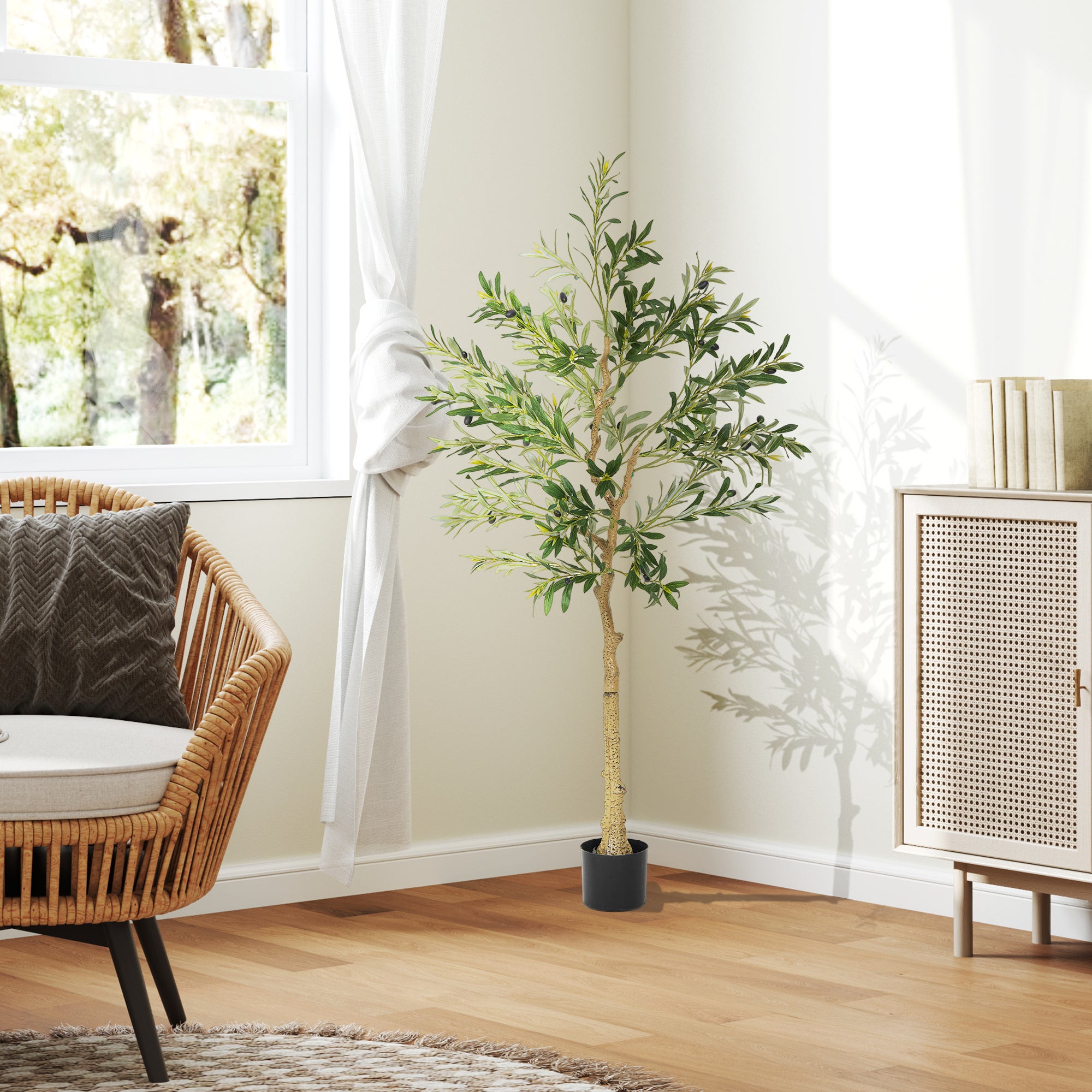 Olivier artificiel 150 cm plante artificielle intérieur, fausse plante décoration pour maison, bureau, salon, chambre - 3
