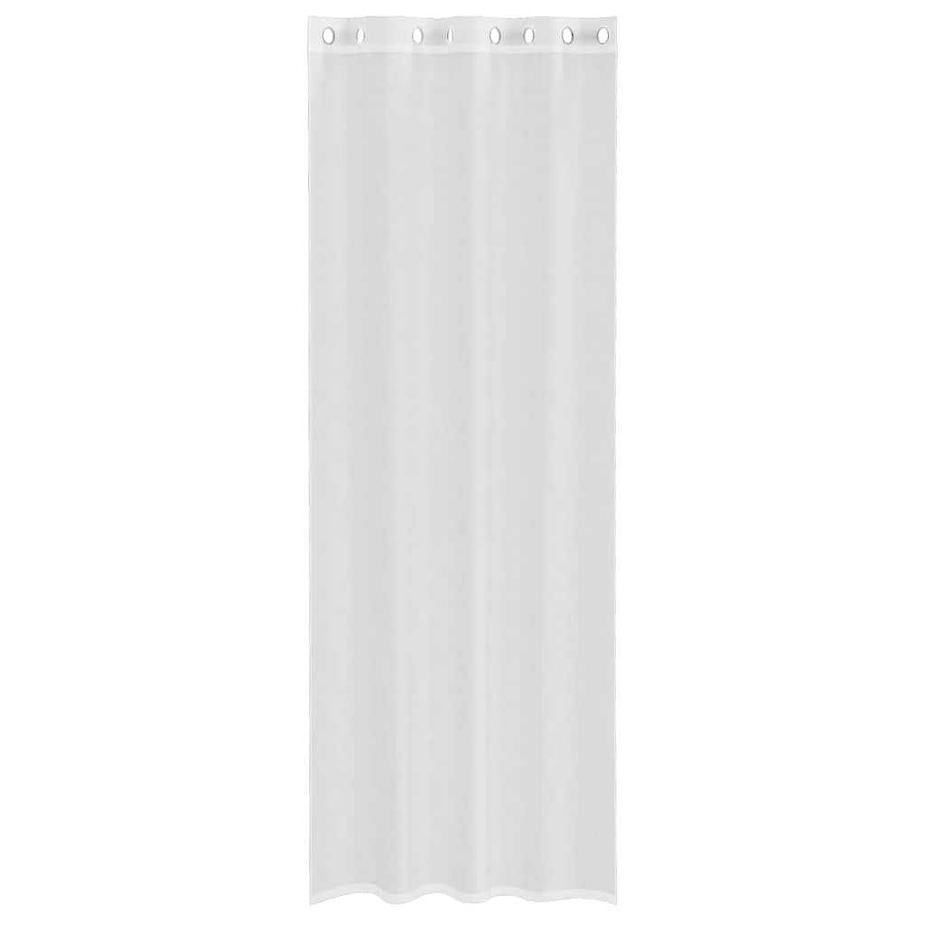 Tende in Voile con Occhielli 2 pz Bianco vidaXL - 5