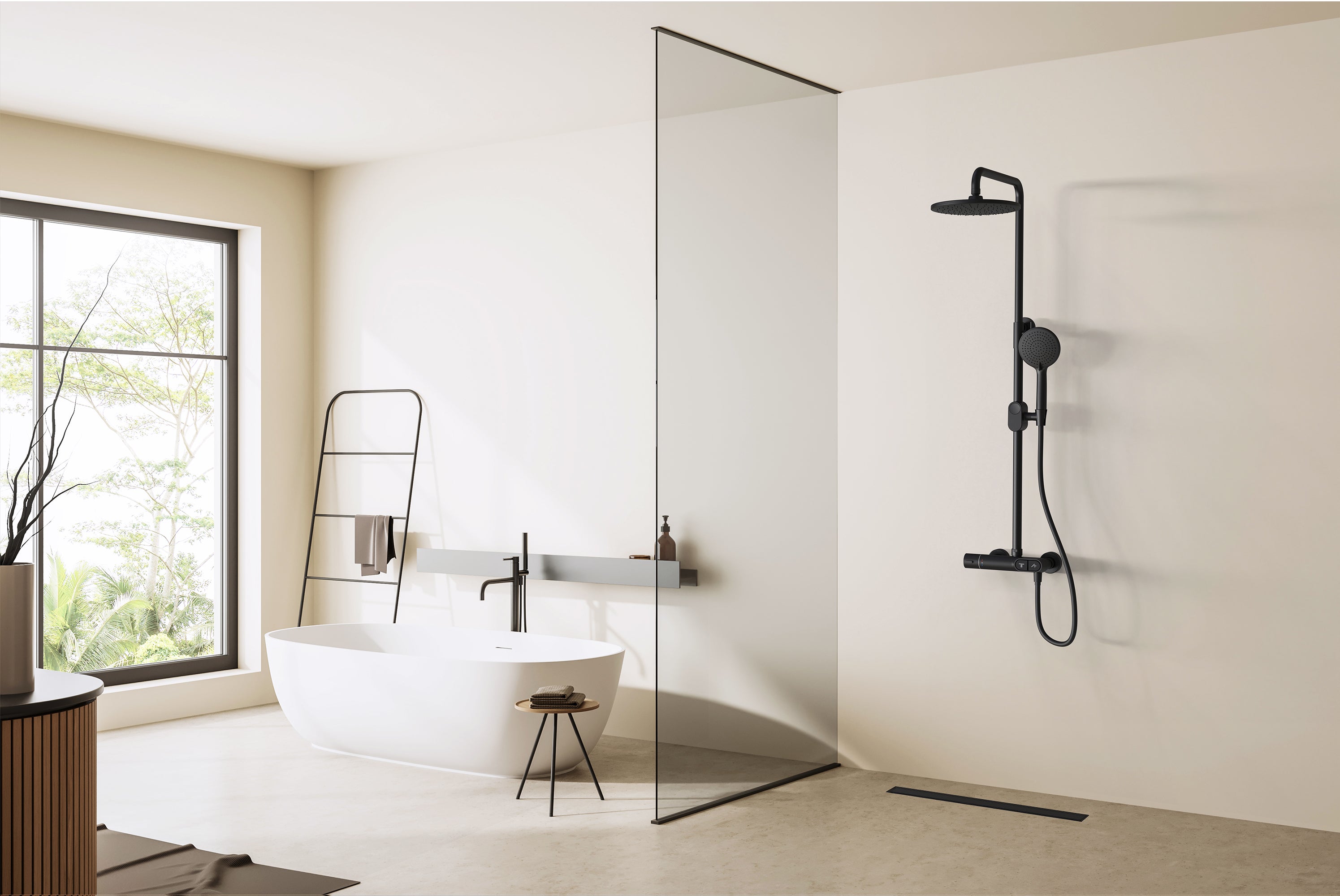 Ralo para chuveiro italiano reversível na cor preto fosco, para ser revestido, com 70 centímetros da marca NOYON & THIEBAULT. - 6