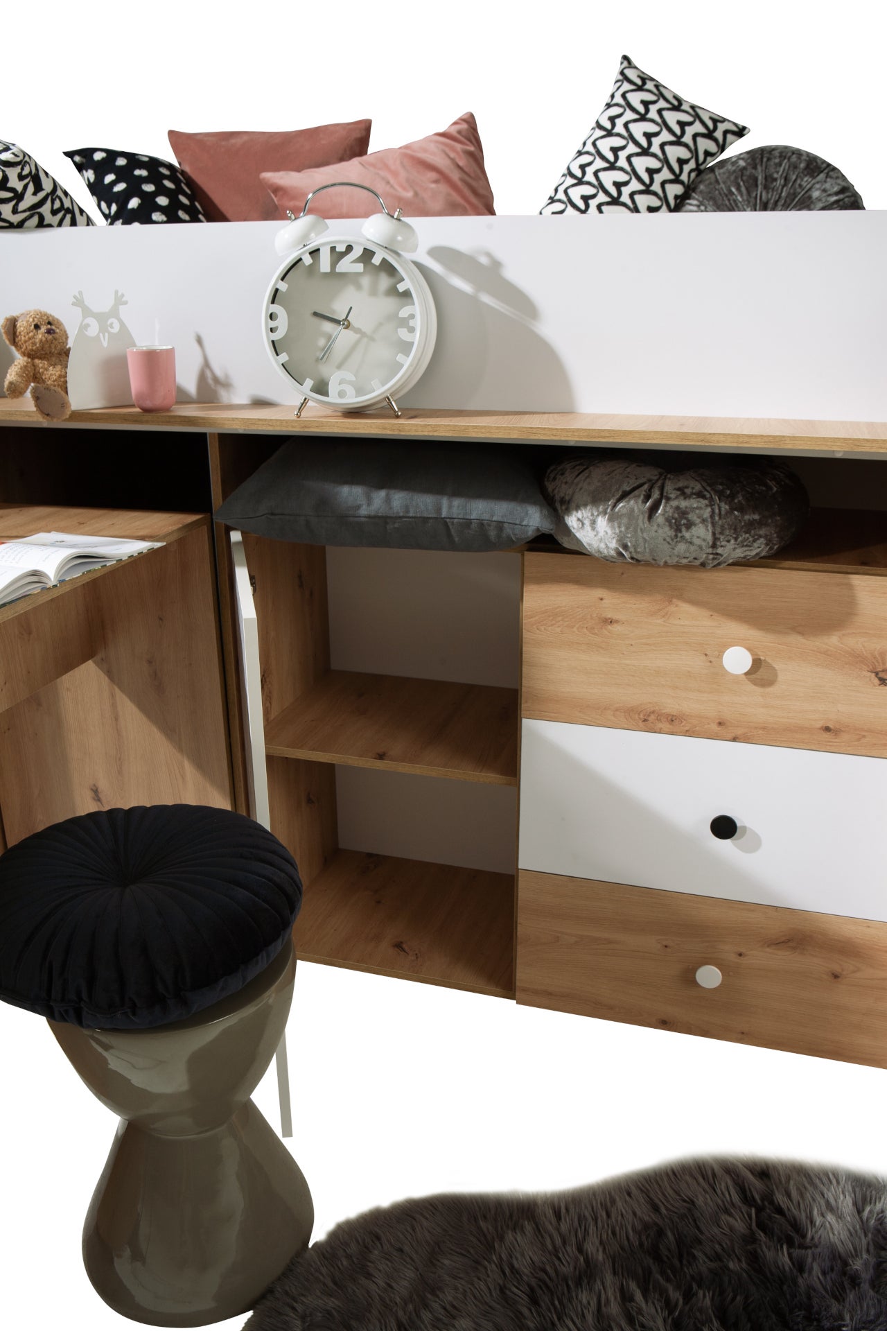 Łóżko piętrowe Antresola SMART 1 biały - Abiks - 3