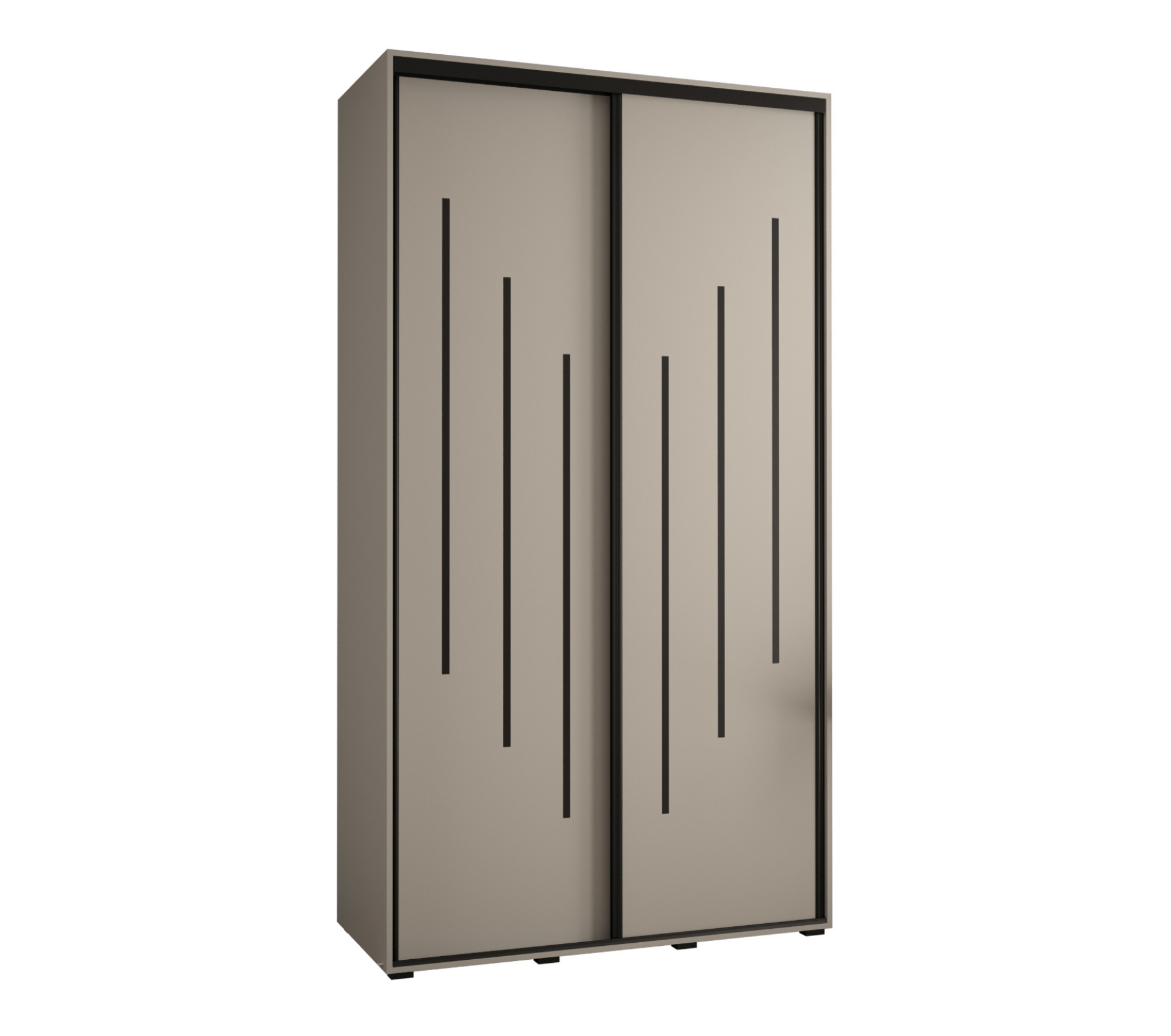 Szafa przesuwna wysoka Dakota 8 140 x 60 x 235,2 cm kaszmir + u. czarny - Abiks Meble