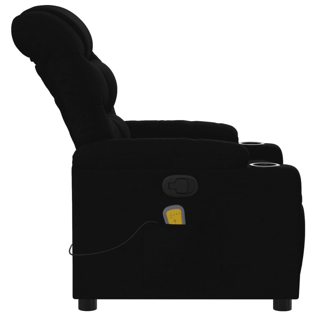 Fauteuil de massage inclinable en tissu noir - 8