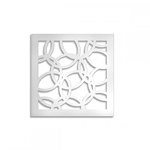 SMALL CIRCLES - Panel perforowany z PVC - Biały parasol przeciwsłoneczny 73x73 cm Grubość 1 cm