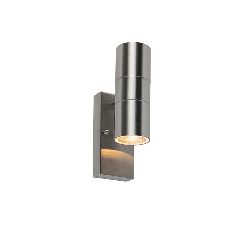 Lampa ścienna zewnętrzna stalowa 2-światłowa IP44 z czujnikiem zmierzchu - Duo