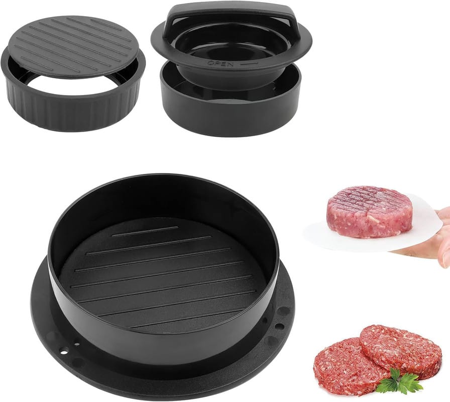 Moule Presse Hamburger Double En Aluminium Antiadhésif - Fabrication Parfaite De Burgers