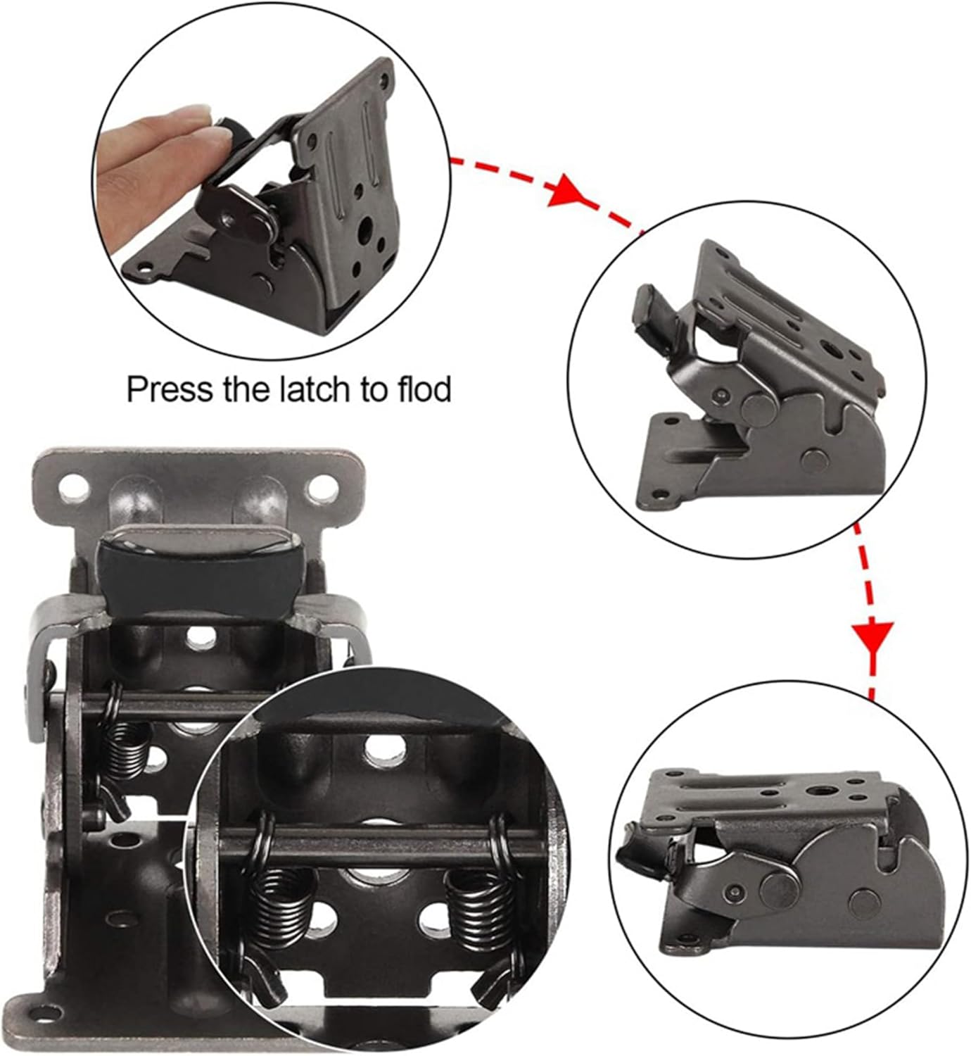Staffa di supporto pieghevole da 2 pezzi, cerniere autobloccanti, cerniera per gamba a ribalta per mobili pieghevoli - 3
