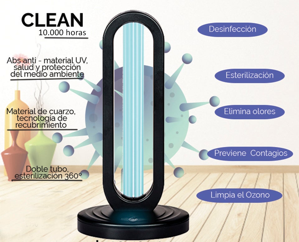 ECODE® Lámpara de Luz Ultravioleta UV, Germicida con generación de Ozono para estancias de 45/50 m2, 38W, 10.000 Horas, ECO-3183 - 4
