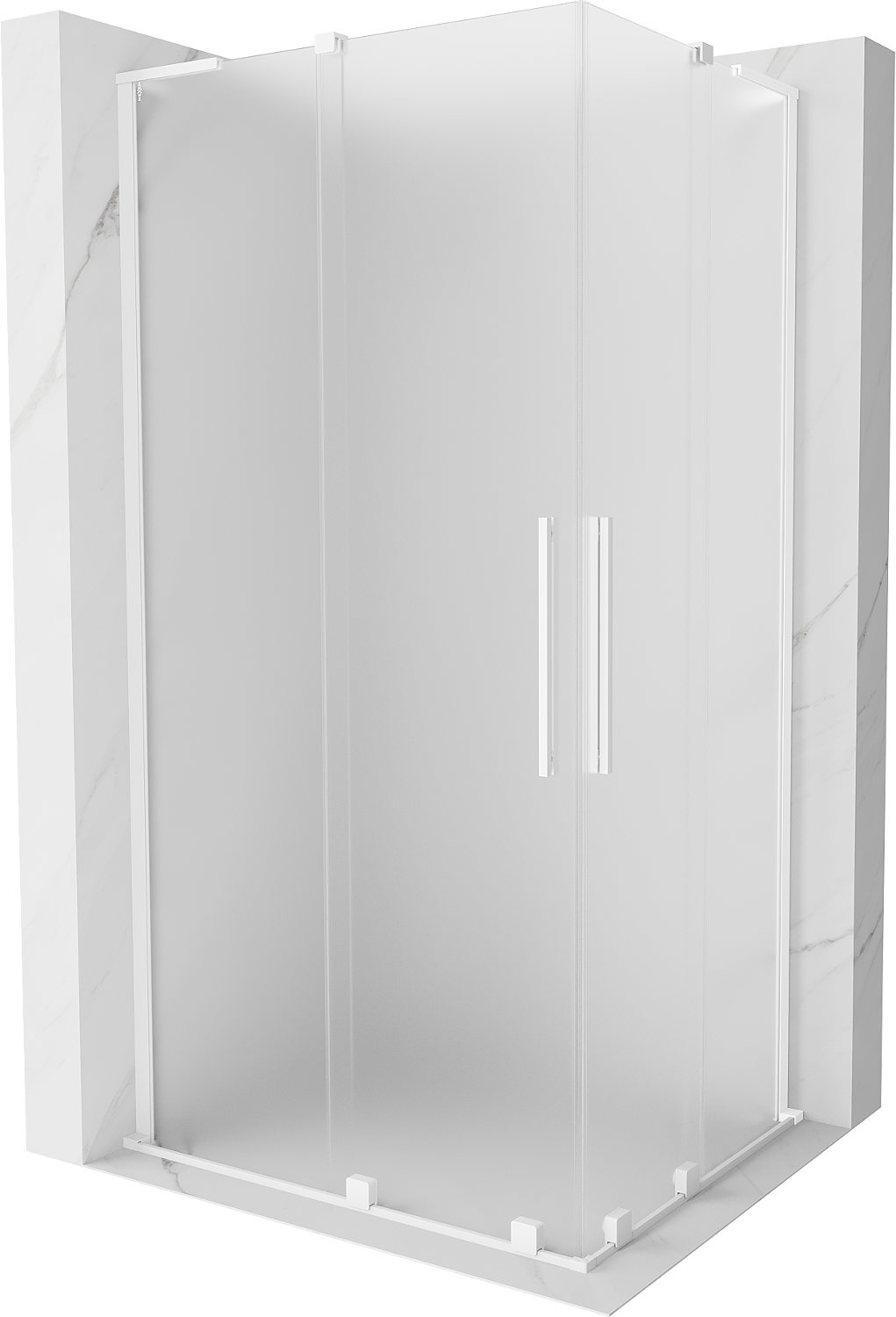 Mexen Velar L Duo kabina prysznicowa rozsuwana 90 x 80 cm, szron, biała - 871-090-080-02-33-20