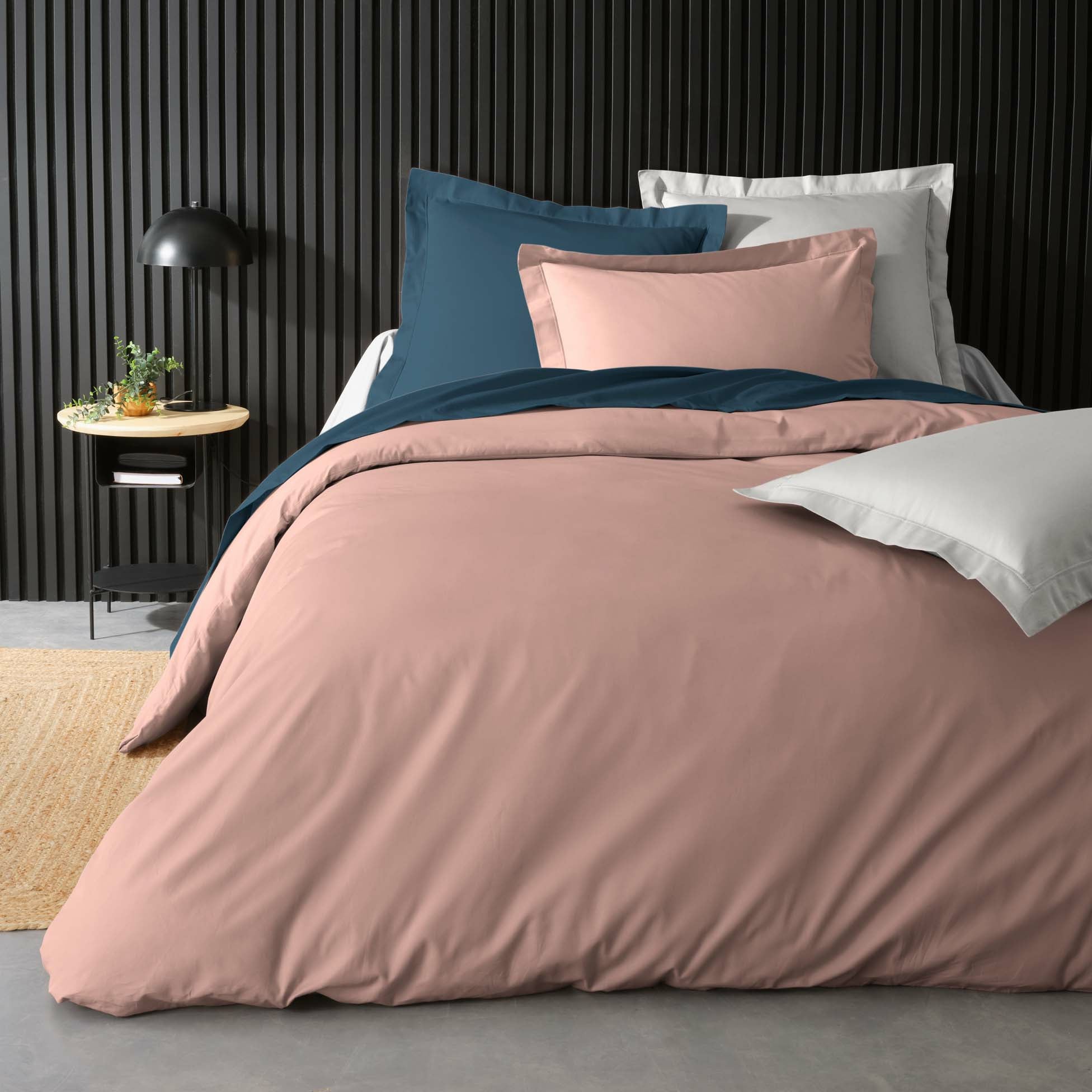 Housse de couette 2 personnes 240 x 220 cm percale de coton 78 fils Nude - 3