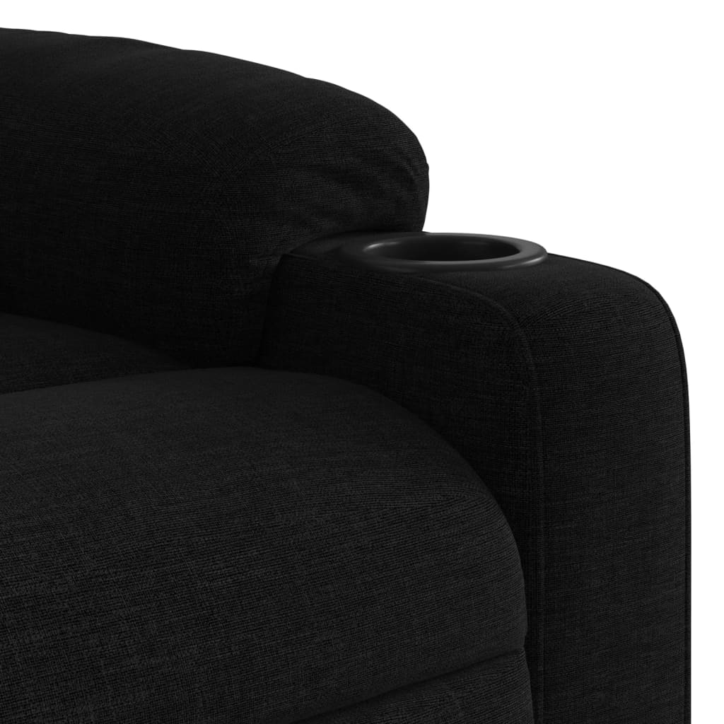 Fauteuil de massage inclinable en tissu noir - 9