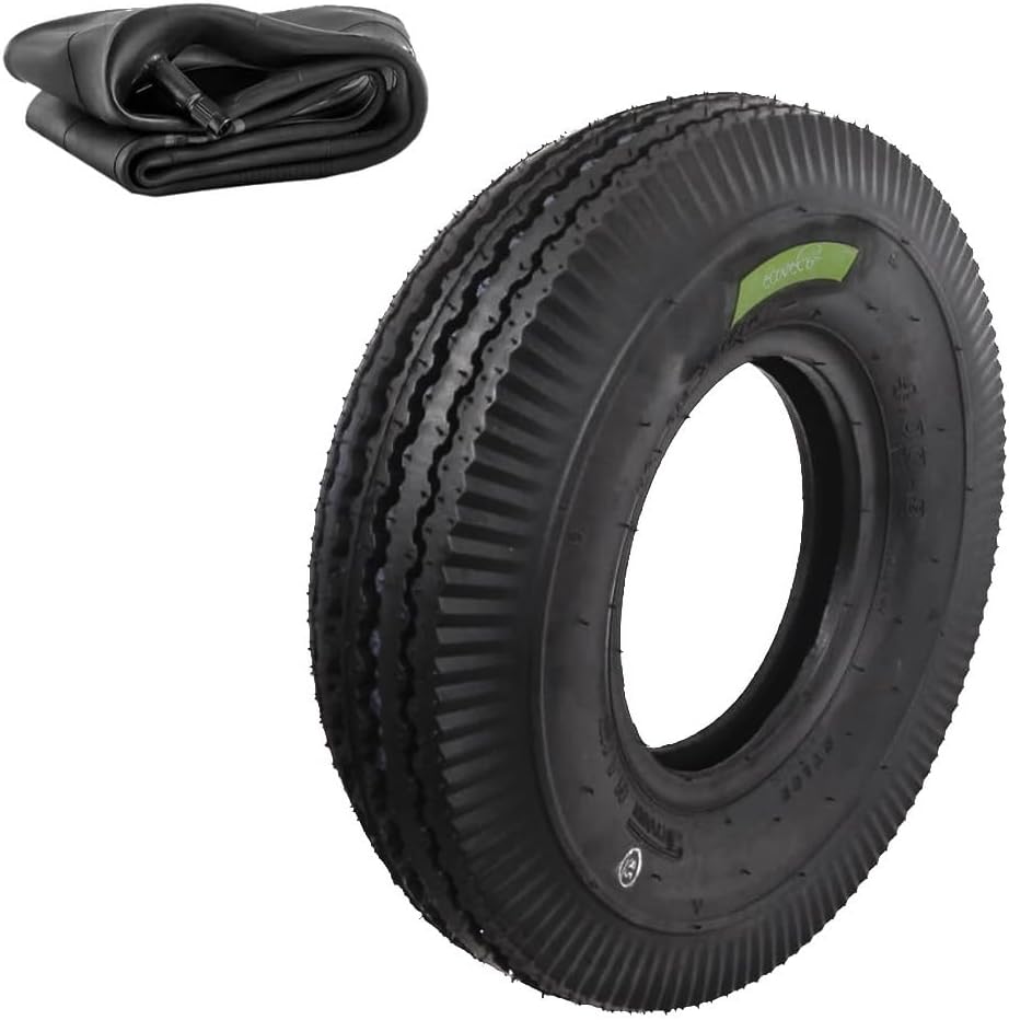 Pneumatico 4.00-8 + Camera D'Aria - Per Carrelli, Rimorchi E Barche, 4 PR Rinforzato