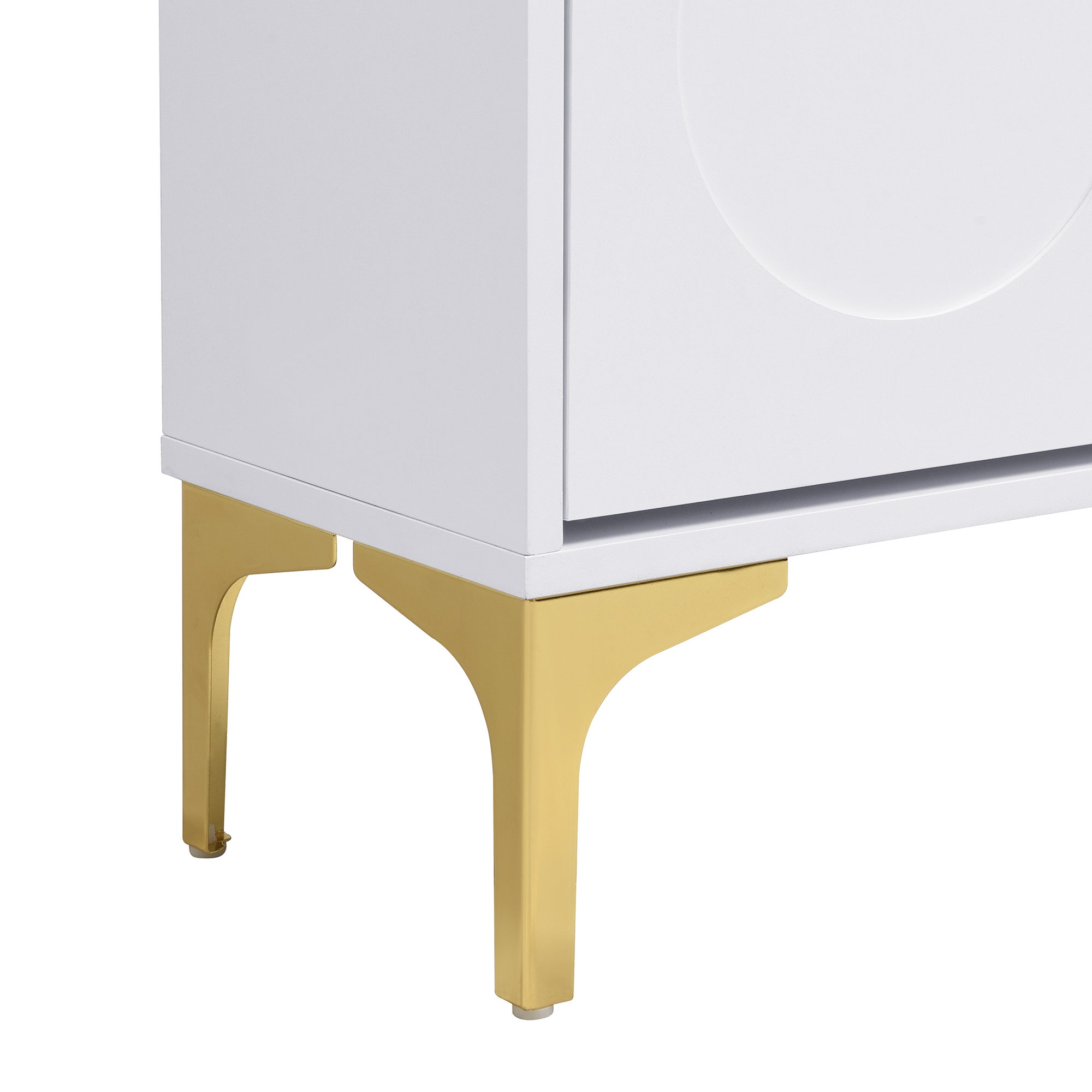 Nowoczesna szafa na buty 63x24x120 cm - 3 poziomy przechowywania - Nogi metalowe - MDF - Biały - 8