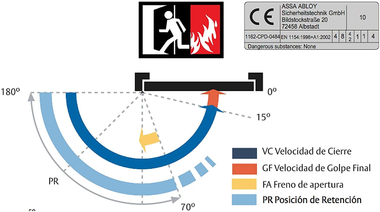 Ferme-porte à ciseaux DC 200 argenté EN 2-4 ASSA ABLOY - 4