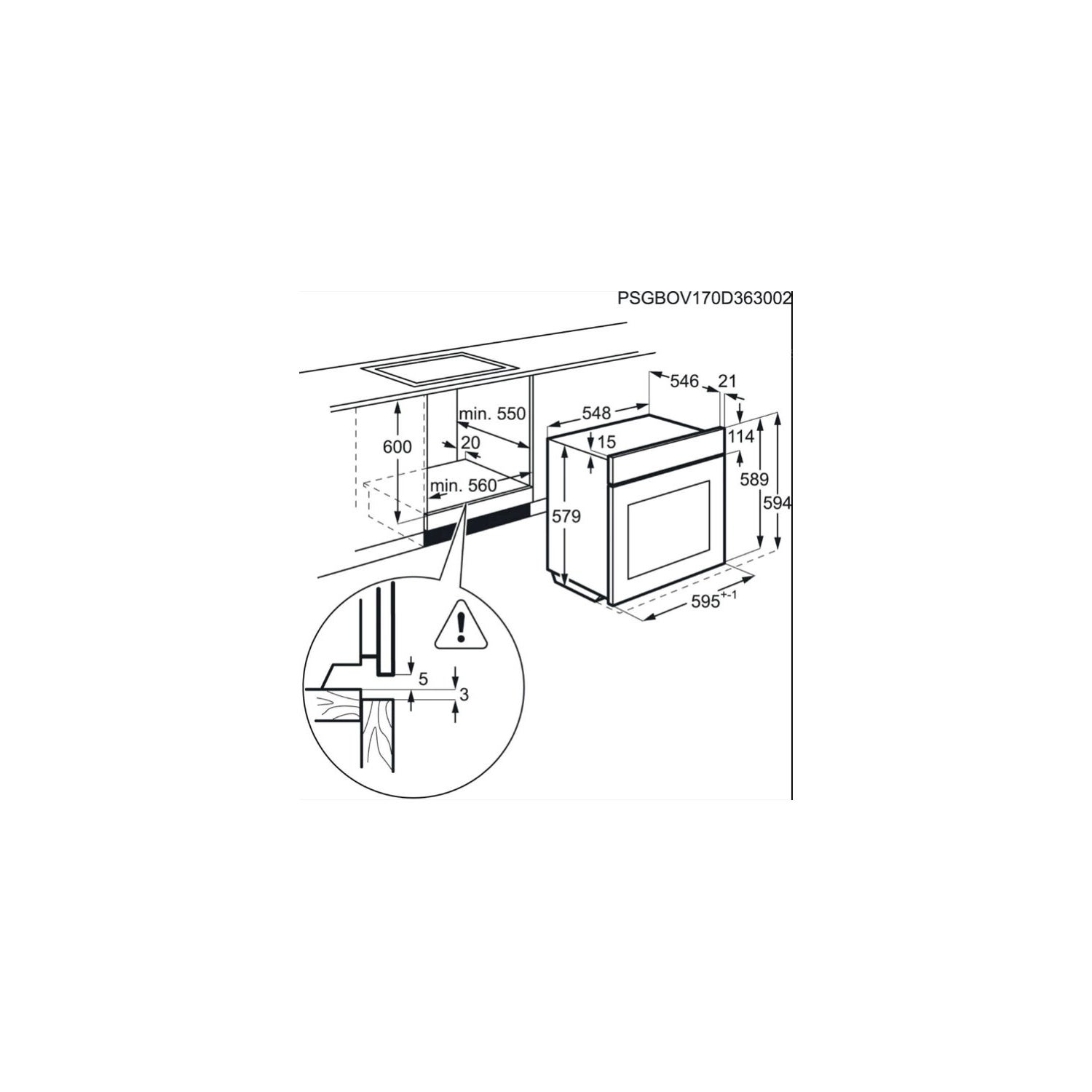 Four pyrolyse AEG Bpe742320m 71 litres acier inoxydable encastrable - 3