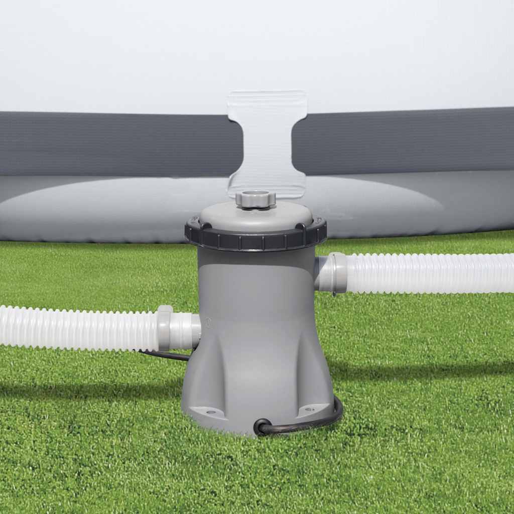 Pompe De Filtration Pour Piscine Hors-Sol 330 GPH - 16W, Avec 2 Cartouches Filtre Et Tuyaux - Pour Pataugeoire, Petit Bassin - 4