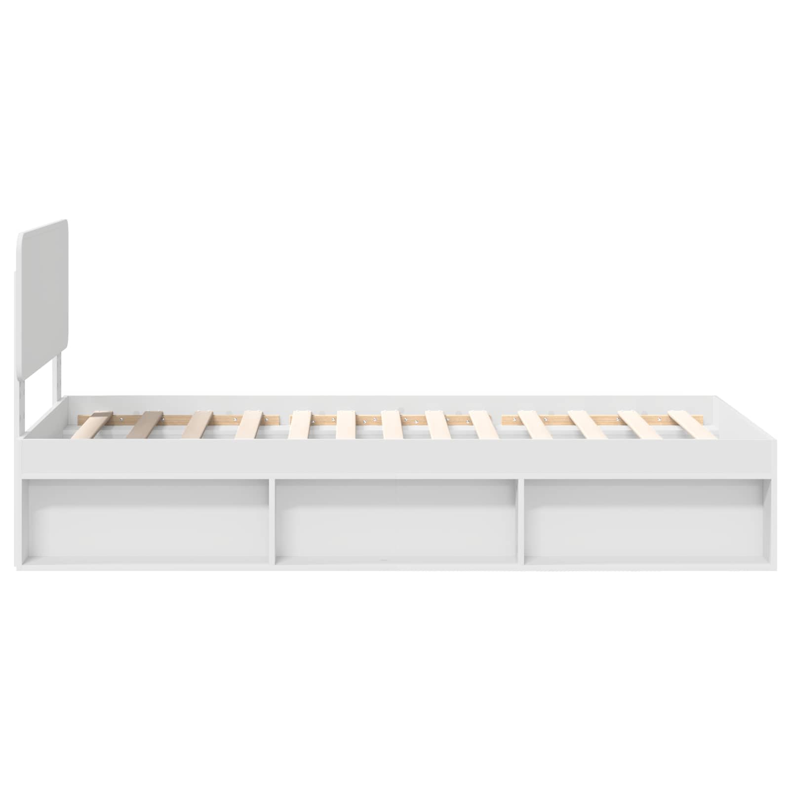 Cadre de lit avec tête de lit en pin massif blanc, 100 × 200 cm - 8