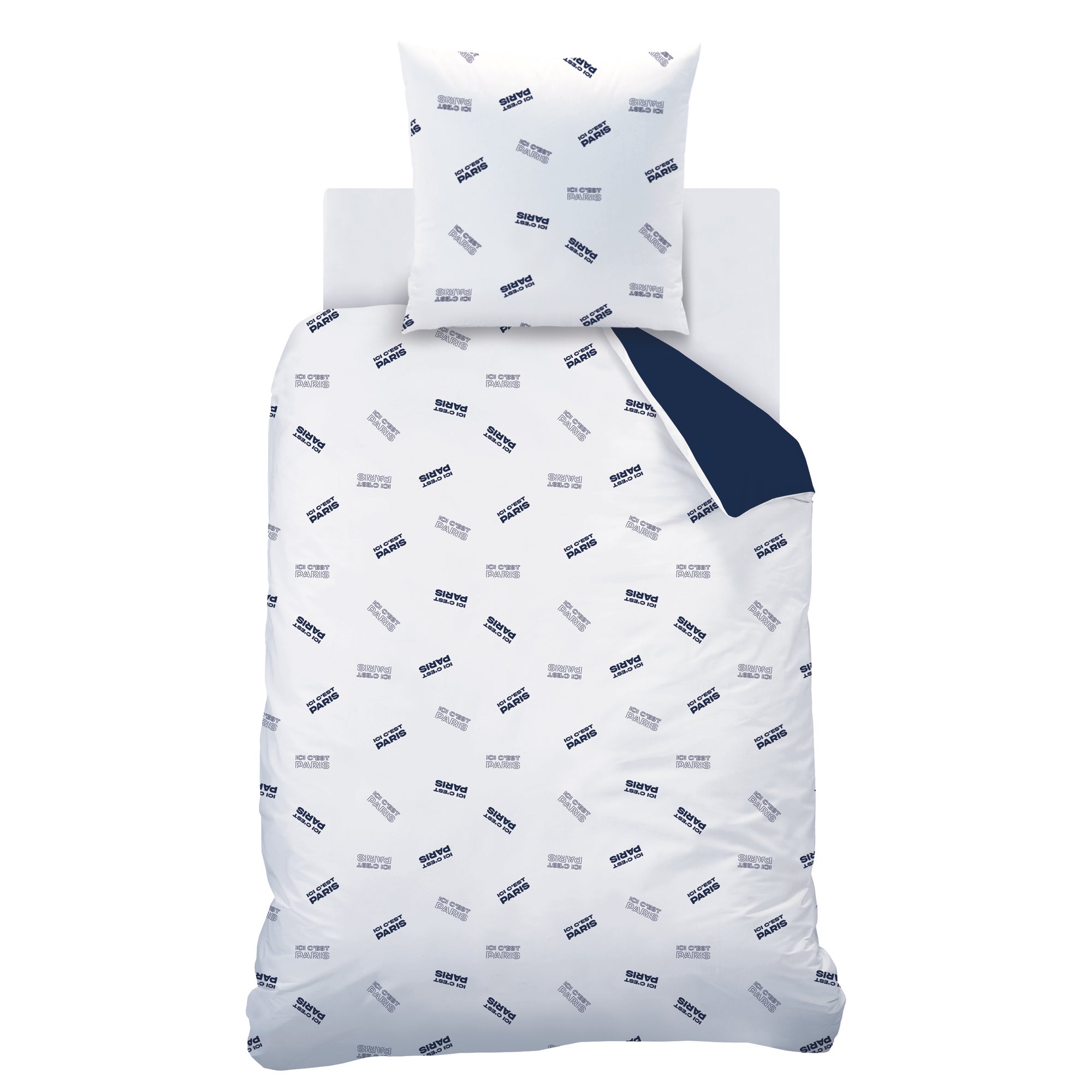 Parure de lit imprimée 100% coton, PSG DEVISE - 4