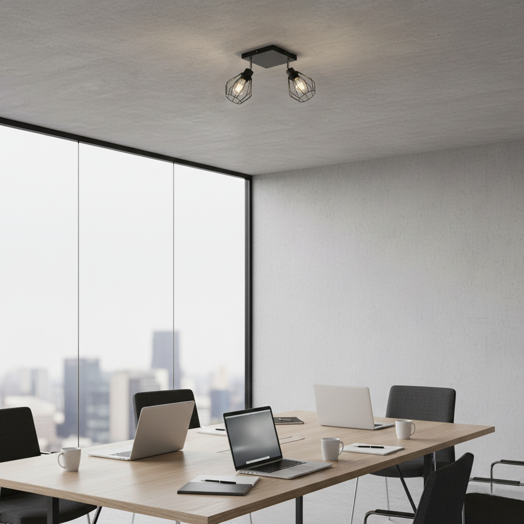 Lampa sufitowa 2x E27 LED Otto IP20 ruchoma wisząca czarna żyrandol kinkiet MasterLED - 4
