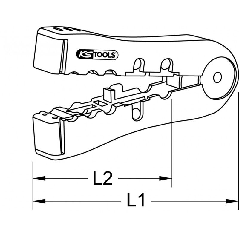 KS TOOLS 115.1241 Pince à dénuder pour câbles informatiques, 112 mm - 2