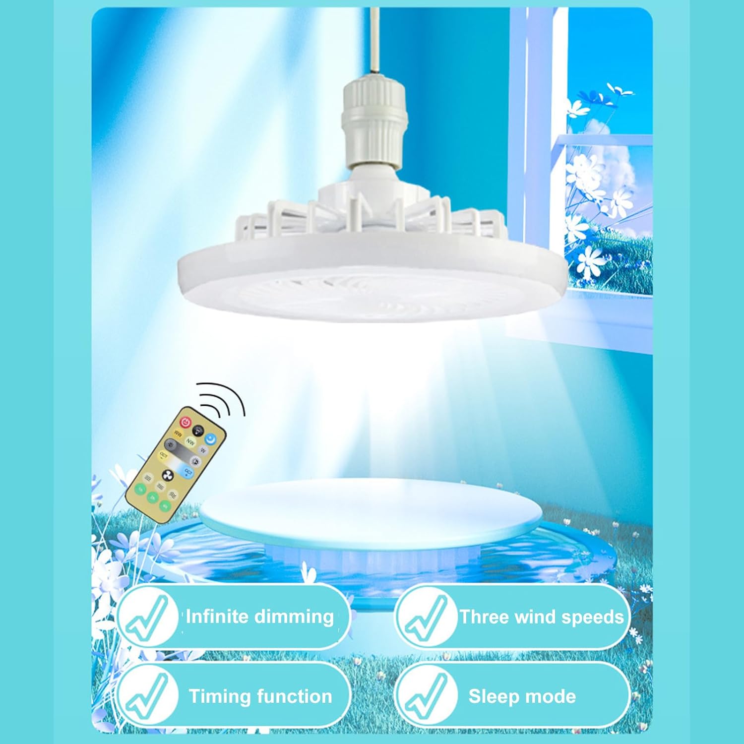 Ventilador De Techo Mediamarkt Luz Led E27 Ventilador De Techo