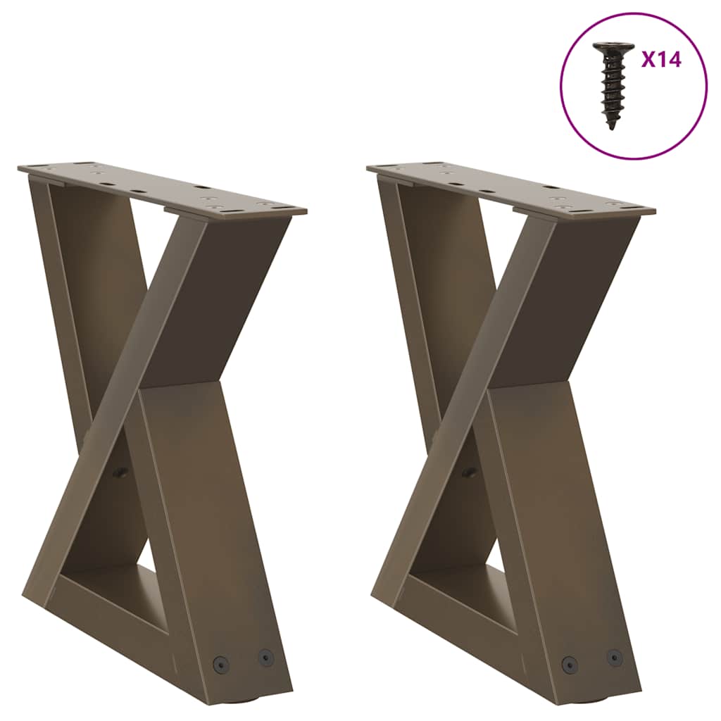 Nogi do stolika kawowego 2 szt. Naturalna stal 40x(30-31,3) cm Stal vidaXL