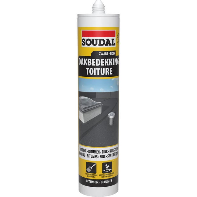 Tejados - Sellador bituminoso para tejados - Soudal - Cartucho de 290 ...