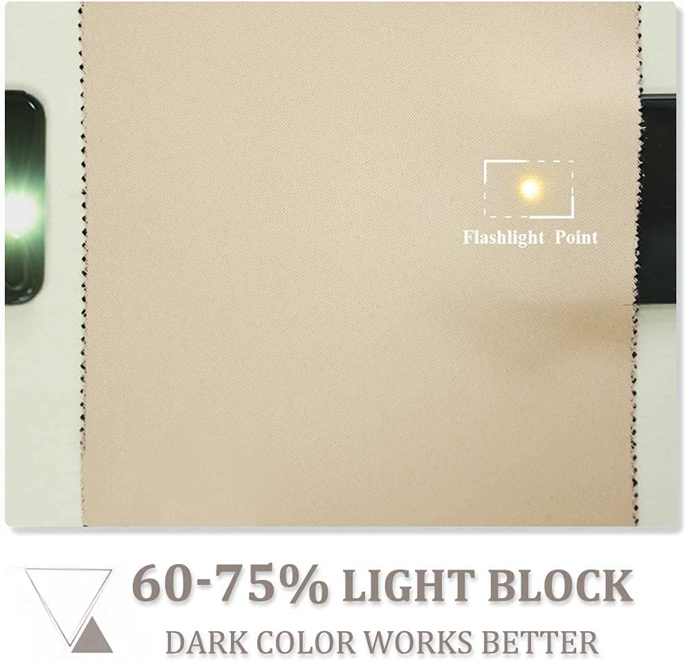 Rideaux d'Extérieur - Rideau Occultant Thermique à Oeillets Isolation Thermique Pergola Patio Draperies Décoration,132 x213cm, Beige, 1 Paire - 5