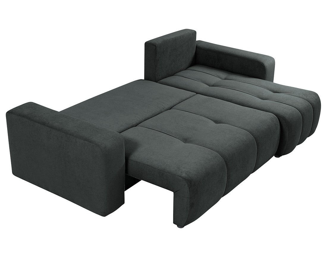 Canapé d'angle réversible convertible 4 places en tissu gris anthracite - NICOLE - Best Mobilier - 2