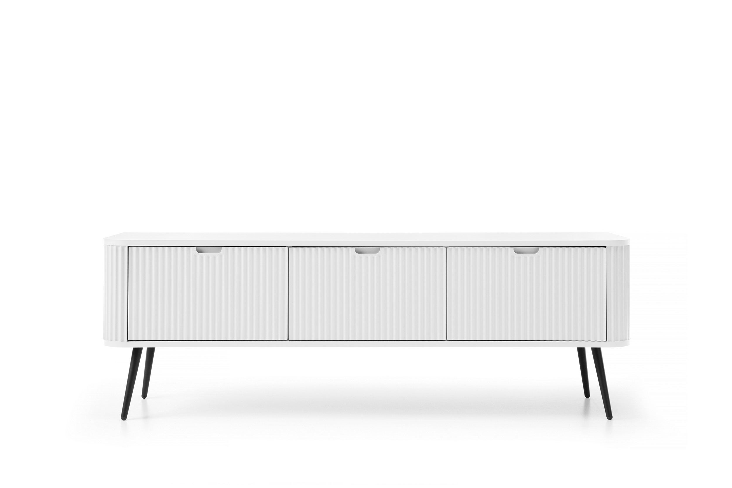 Szafka RTV: biały, nogi czarne, 168 x 57 x 39 cm - 2