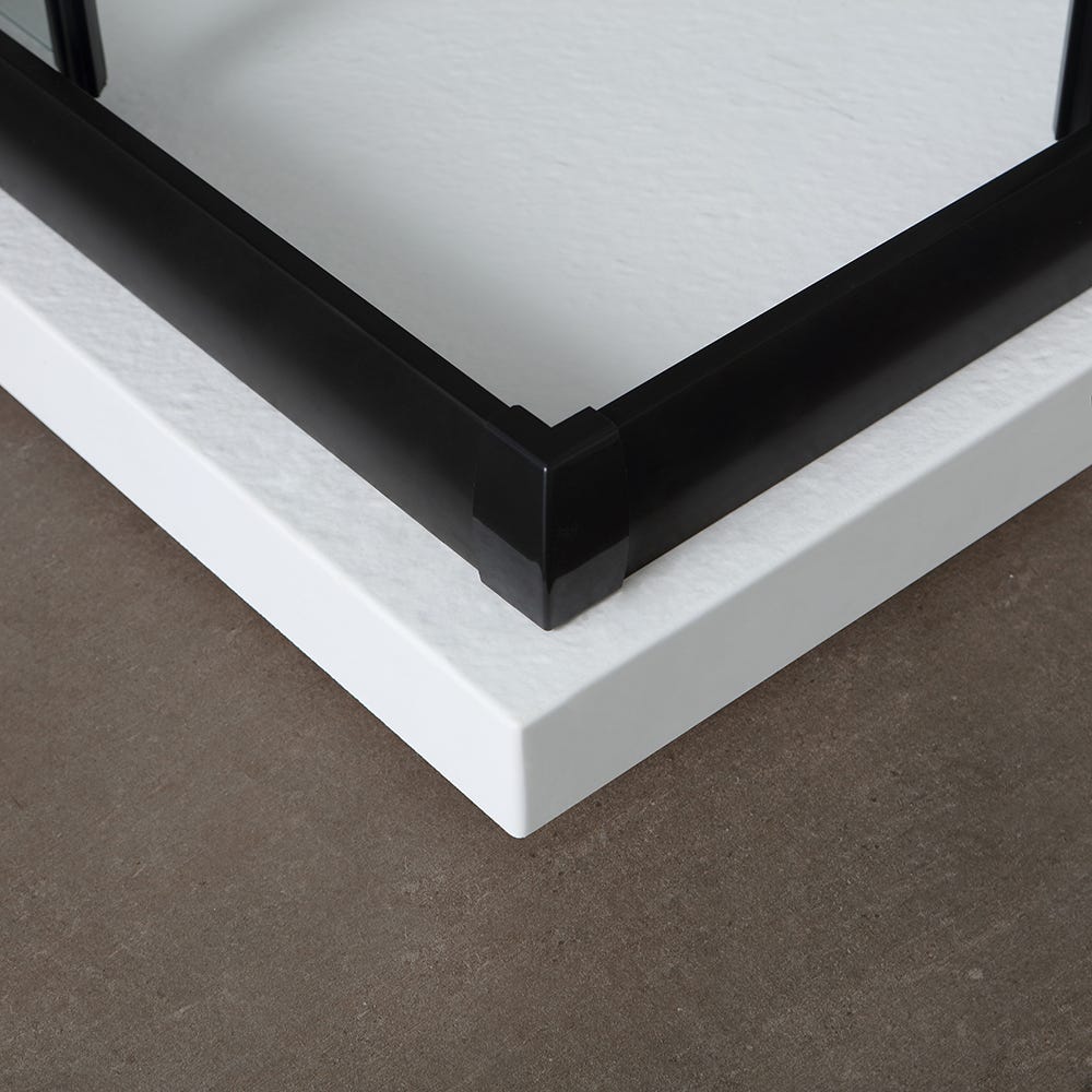 Mampara de ducha 80x100 h 190 perfil negro mate cristal claro | City - 6