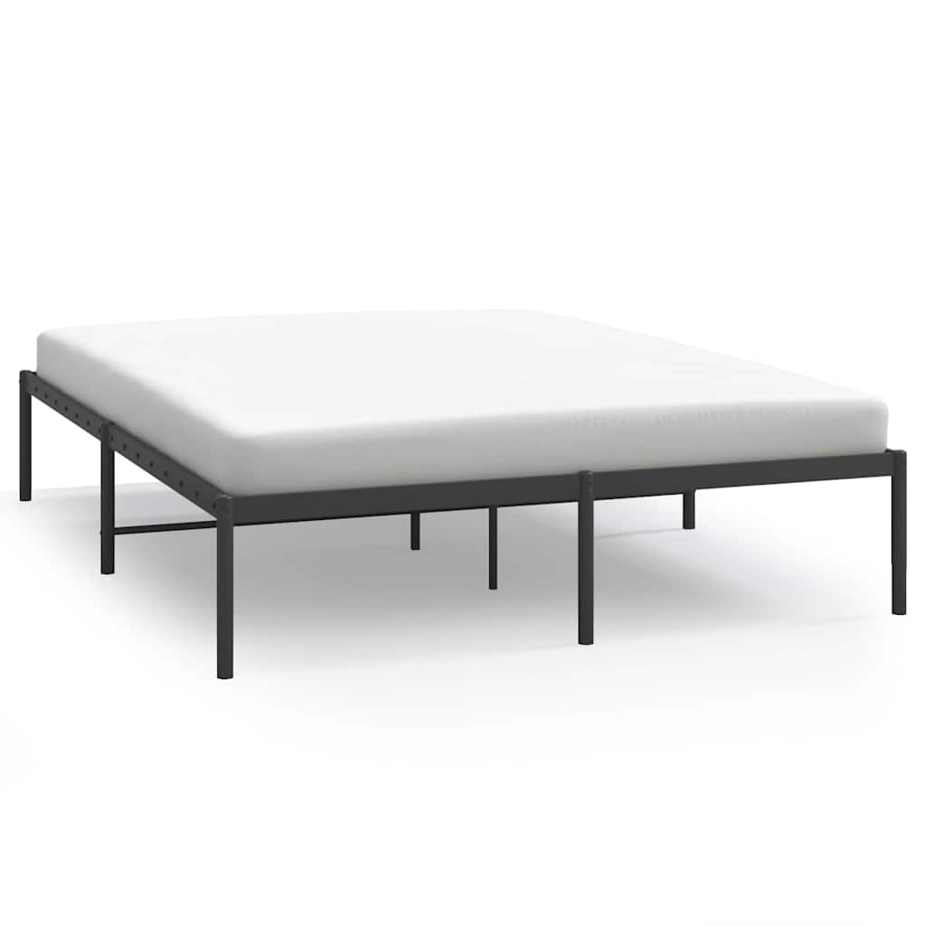 Łóżko Metalowe Czarne Rama Łóżka Ze Stelażem Do Sypialni Pokoju 140x190 cm